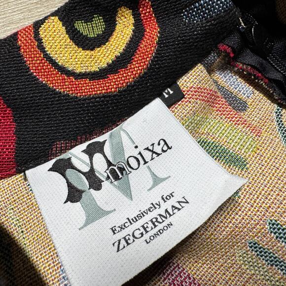 Moixa ZEGERMAN London A Line Knit Pleated Skirt Rainbow Print Women's M - Picture 2 of 8